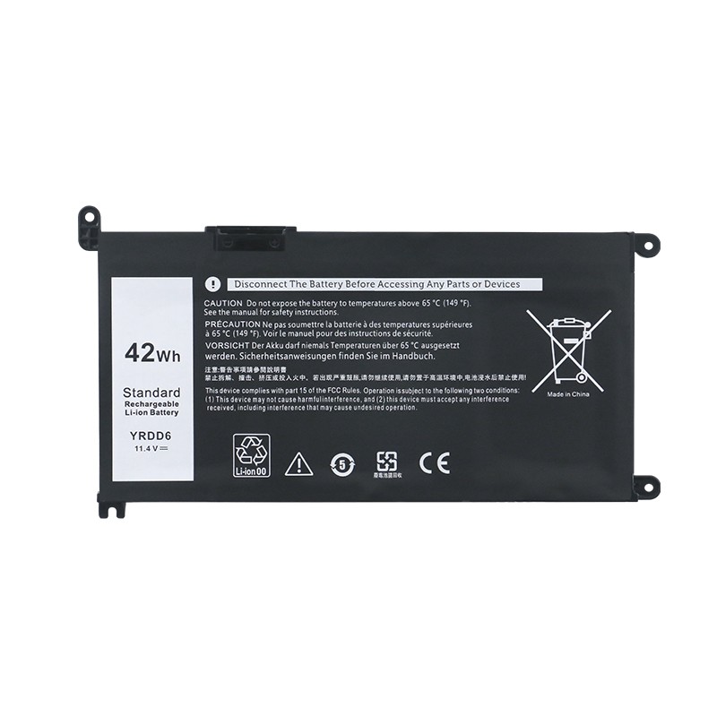 42Wh Replacement Laptop Battery (Type YRDD6, 11.4V) for Dell Inspiron 14 5482/5485/5582, 15 3583/3584/3585/5593/5594 & Latitude 3490/3590 Series - Standard Rechargeable Li-ion